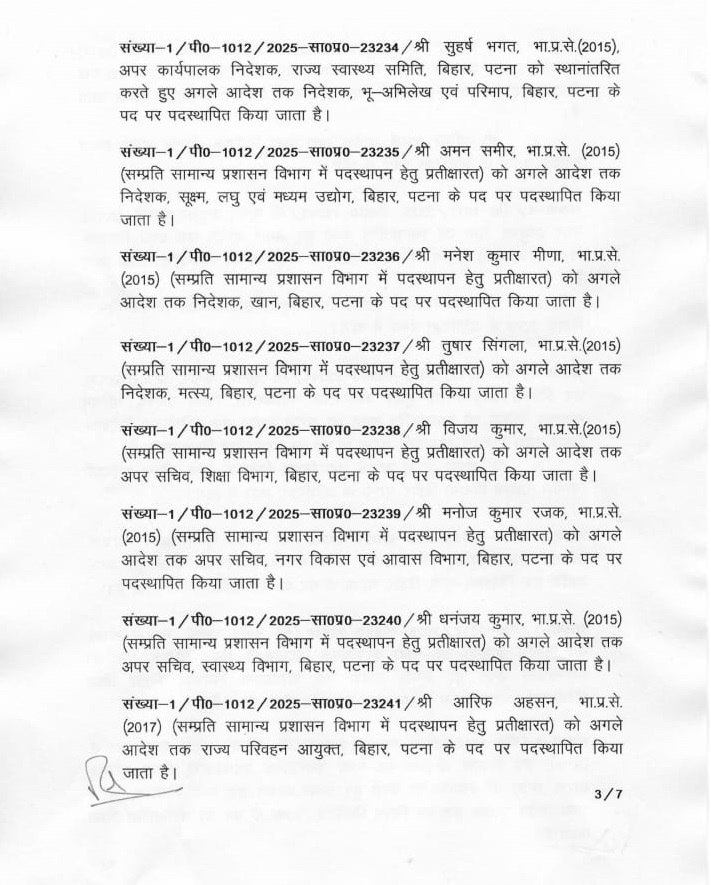 36 IAS Officer Transfer 